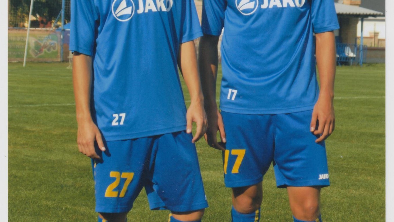 Talentovaní ruskí futbalisti vo farbách VSS Košice. Nikita Andrejev (vľavo) a Sergej Ivanov.