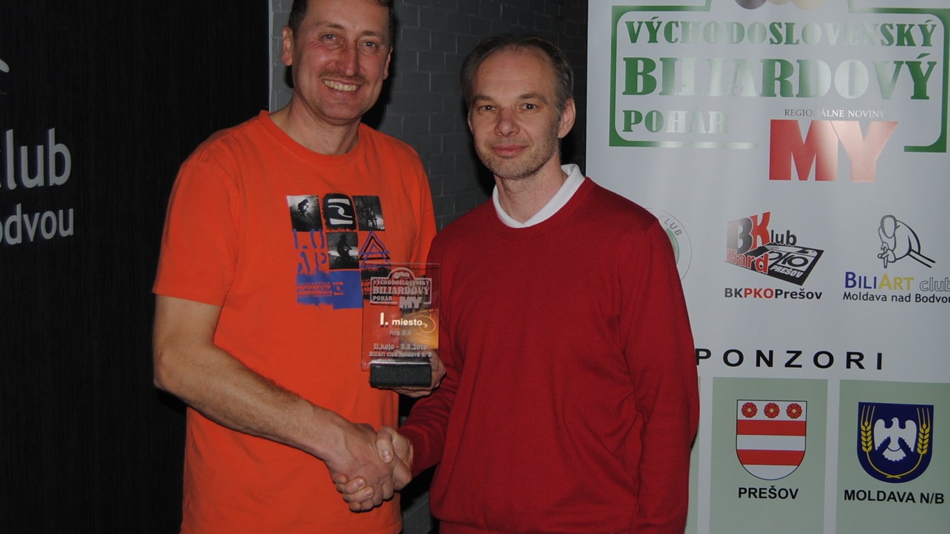 P. Šoltís (s trofejou) a Z. Lukács.