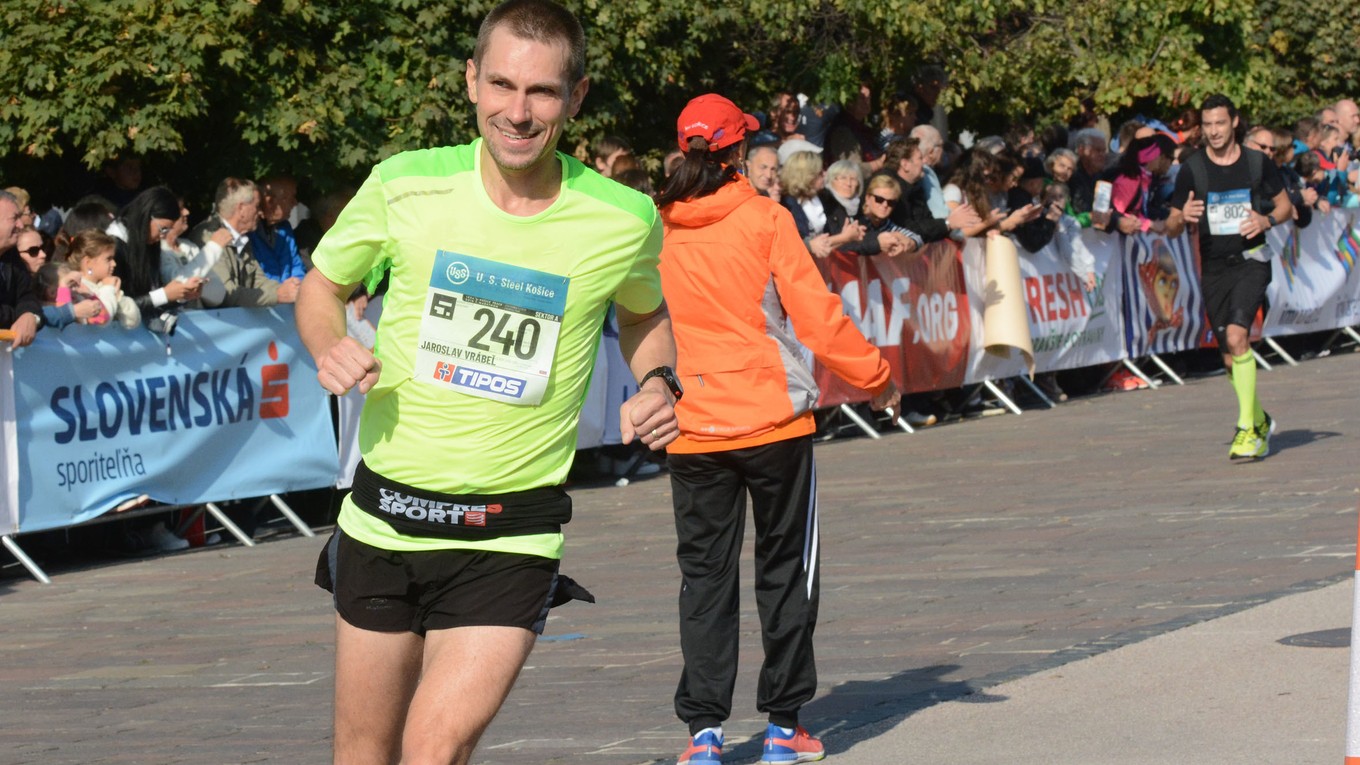 Šéfredaktor Korzára Jaro Vrábeľ na trati MMM 2018. 