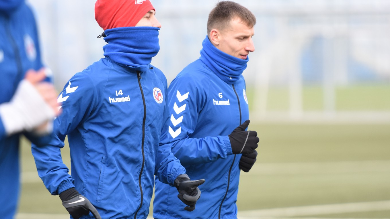 Boris Turčák a Martin Košťál na prvom tréningu v FK Senica.