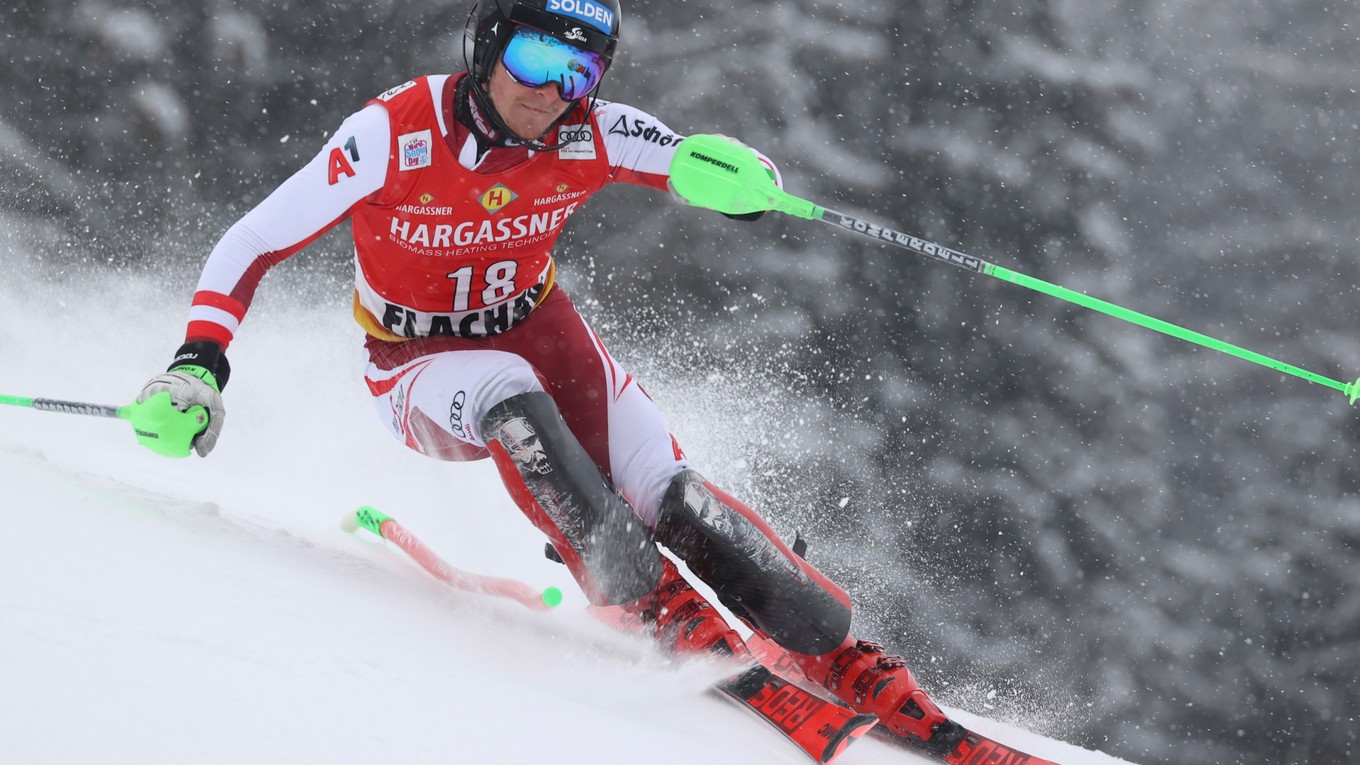 Rakúsky lyžiar Fabio Gstrein vo Flachau prekvapil dobrým časom a umiestnením.