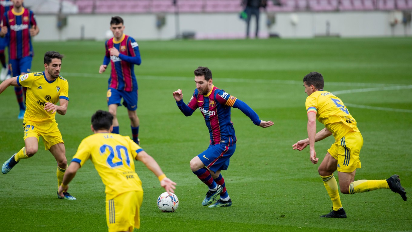Lionel Messi v zápase Barcelona - Cádiz.
