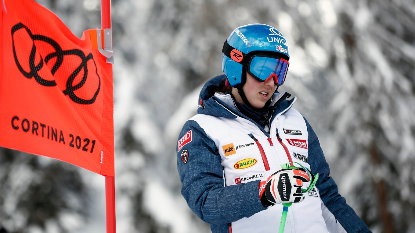 Petra Vlhová dnes pred super-G na MS v lyžovaní 2021.