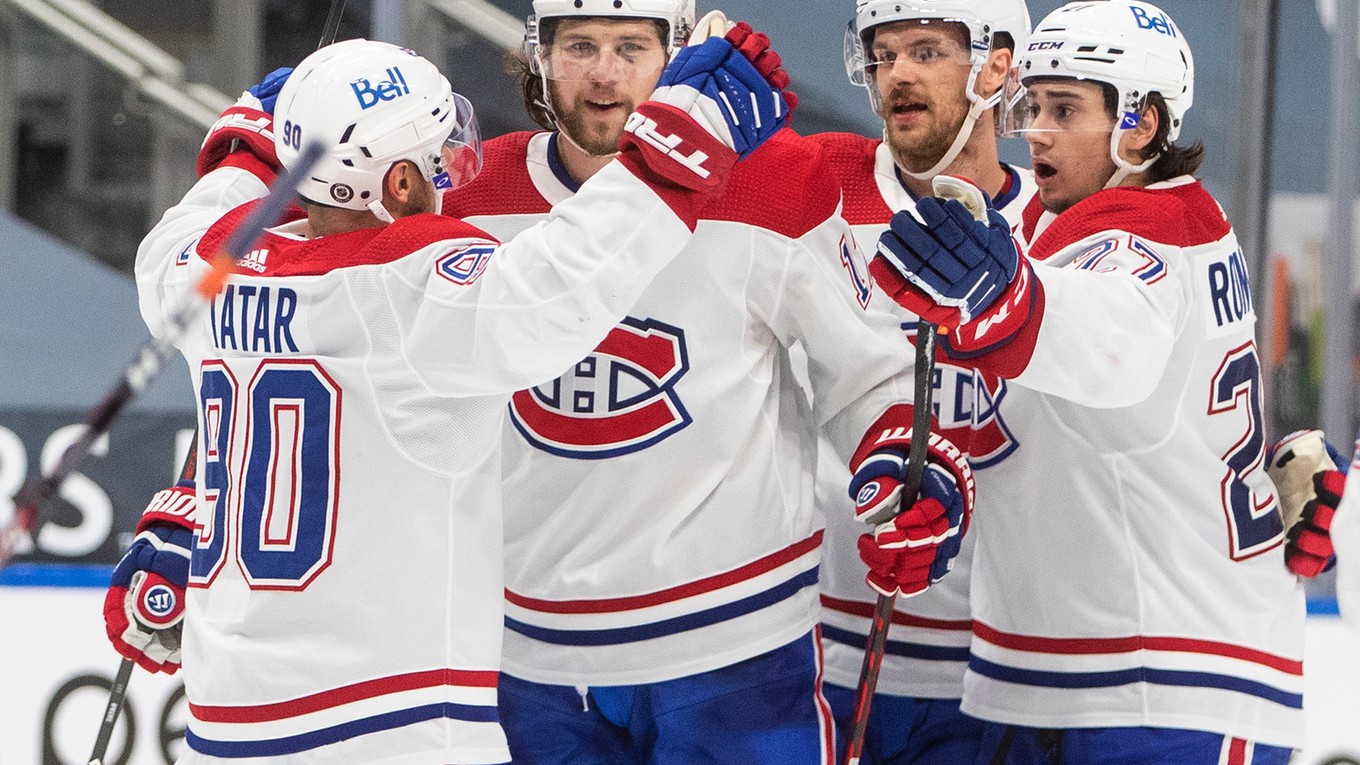 Radosť hráčov Montreal Canadiens.