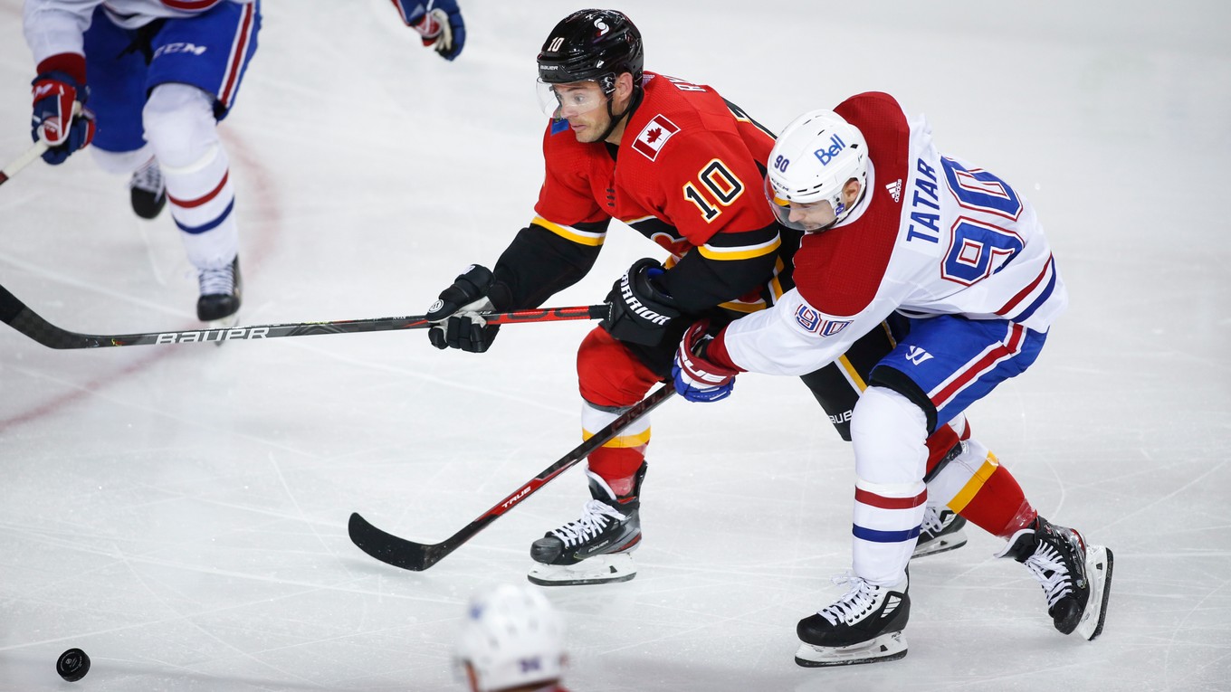 Tomáš Tatar v zápase Calgary - Montreal v NHL.
