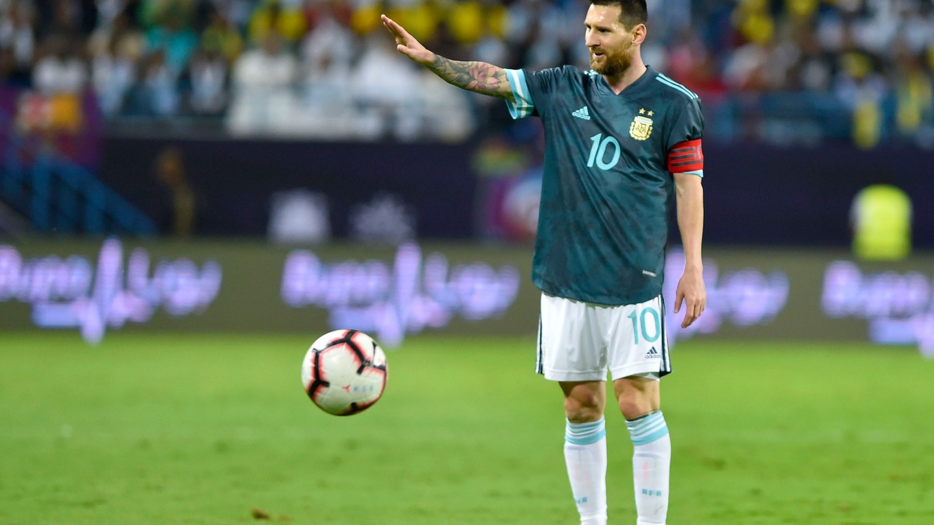 Lionel Messi v drese Argentíny.
