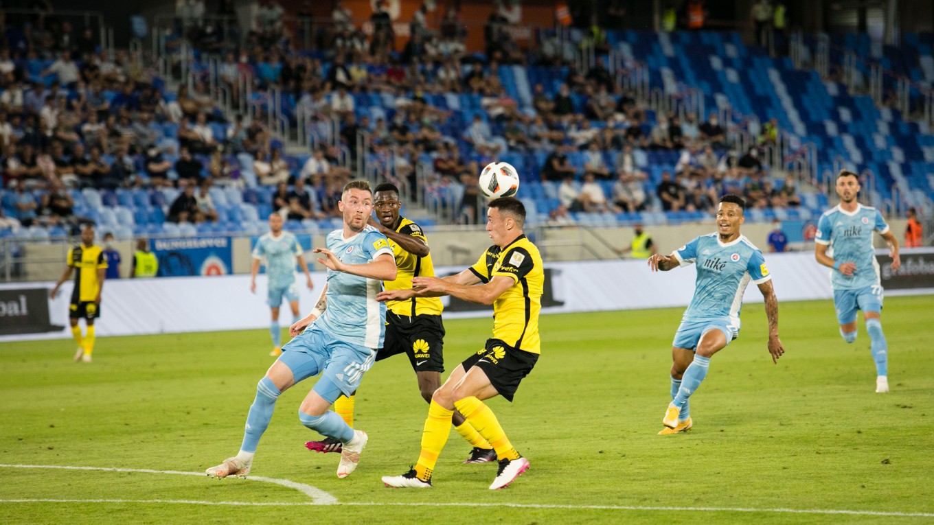 Slovan Bratislava - Young Boys Bern v 1. zápase 2. predkola KL, rok 2021.