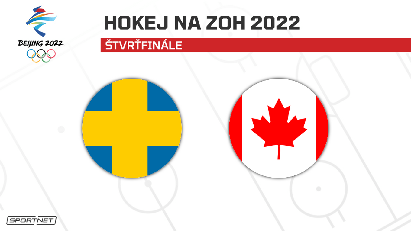 Švédsko vs. Kanada: ONLINE prenos zo zápasu na ZOH Peking 2022 dnes (hokej).