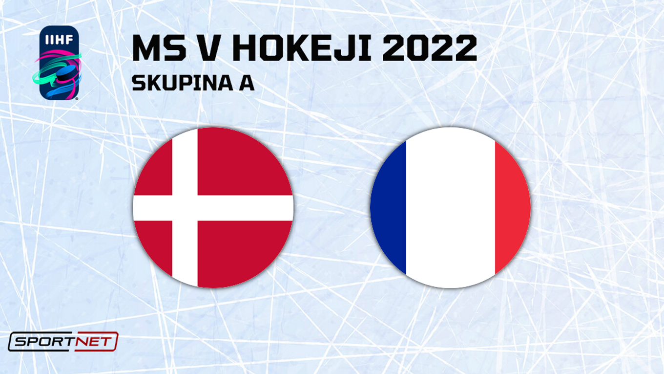 Dánsko - Francúzsko, ONLINE prenos zo zápasu na MS v hokeji 2022.