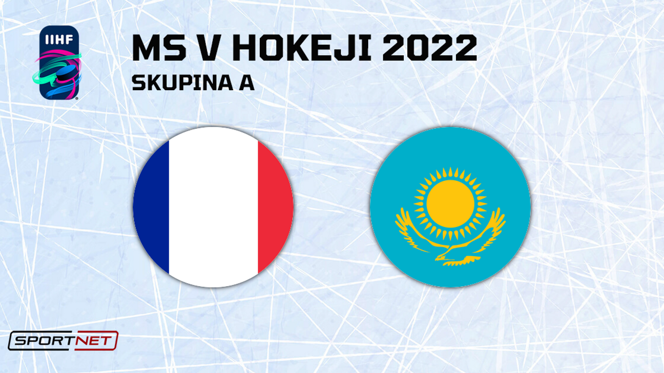 Francúzsko - Kazachstan, ONLINE prenos zo zápasu na MS v hokeji 2022.