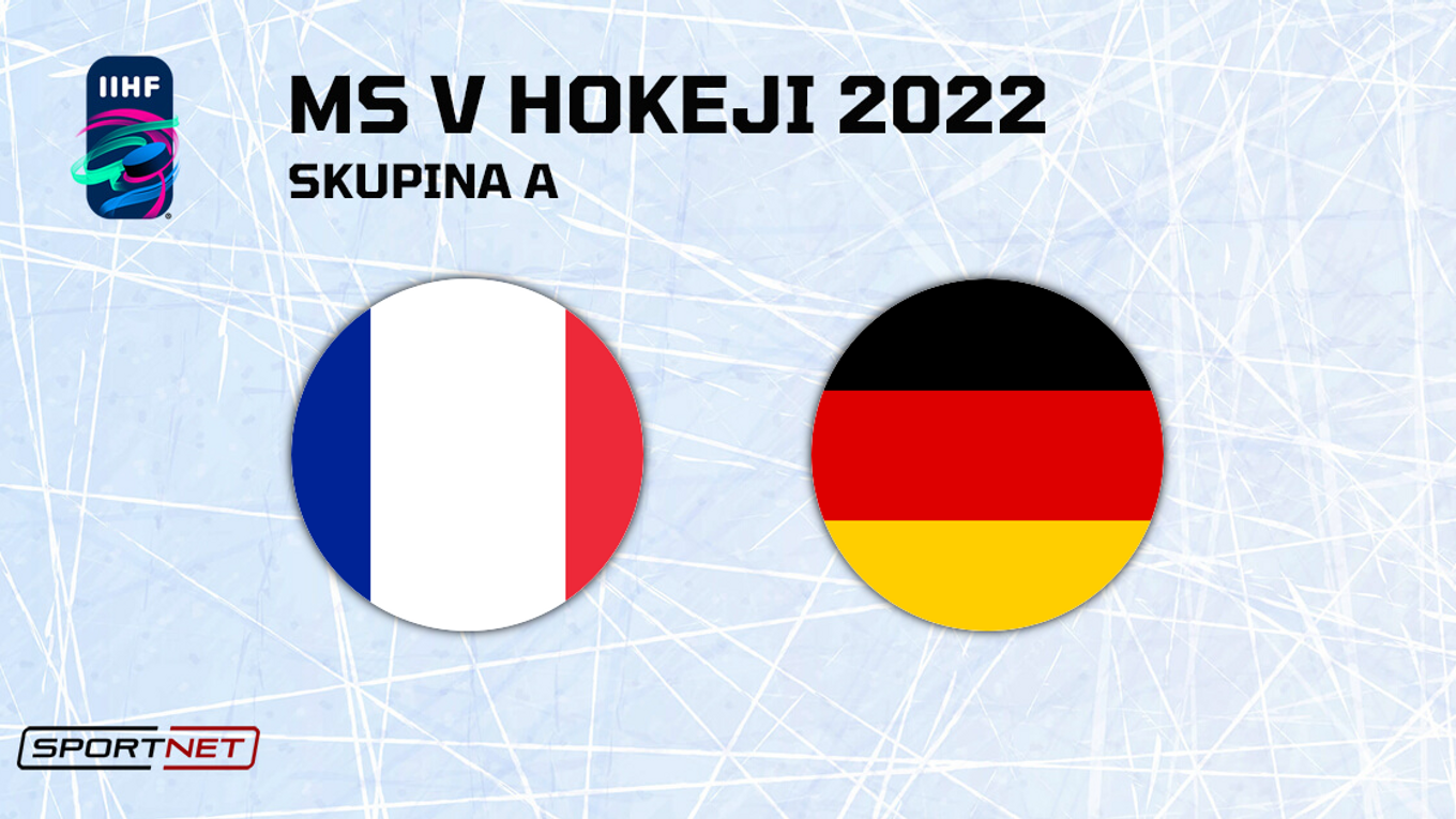 Francúzsko - Nemecko, ONLINE prenos zo zápasu na MS v hokeji 2022.
