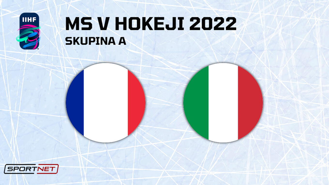Francúzsko - Taliansko, ONLINE prenos zo zápasu na MS v hokeji 2022.