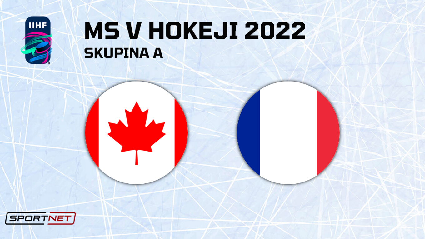Kanada - Francúzsko, ONLINE prenos zo zápasu na MS v hokeji 2022.