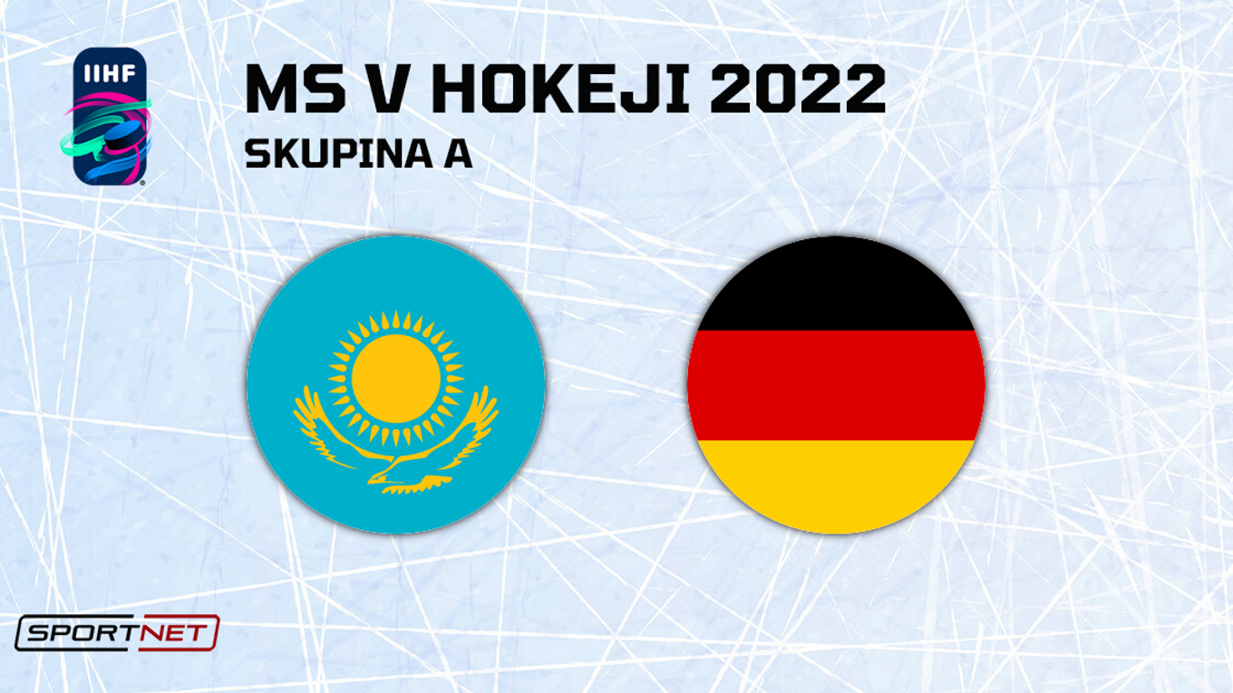 Kazachstan - Nemecko, ONLINE prenos zo zápasu na MS v hokeji 2022.