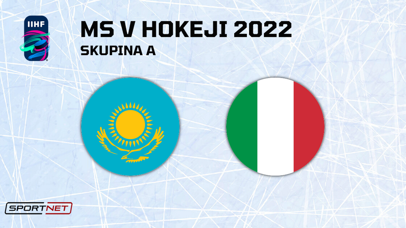 Kazachstan - Taliansko, ONLINE prenos zo zápasu na MS v hokeji 2022.