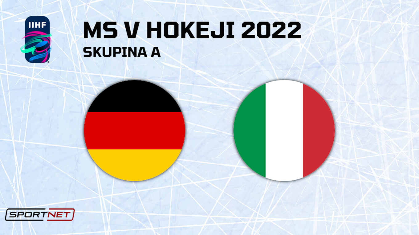 Nemecko - Taliansko, ONLINE prenos zo zápasu na MS v hokeji 2022.