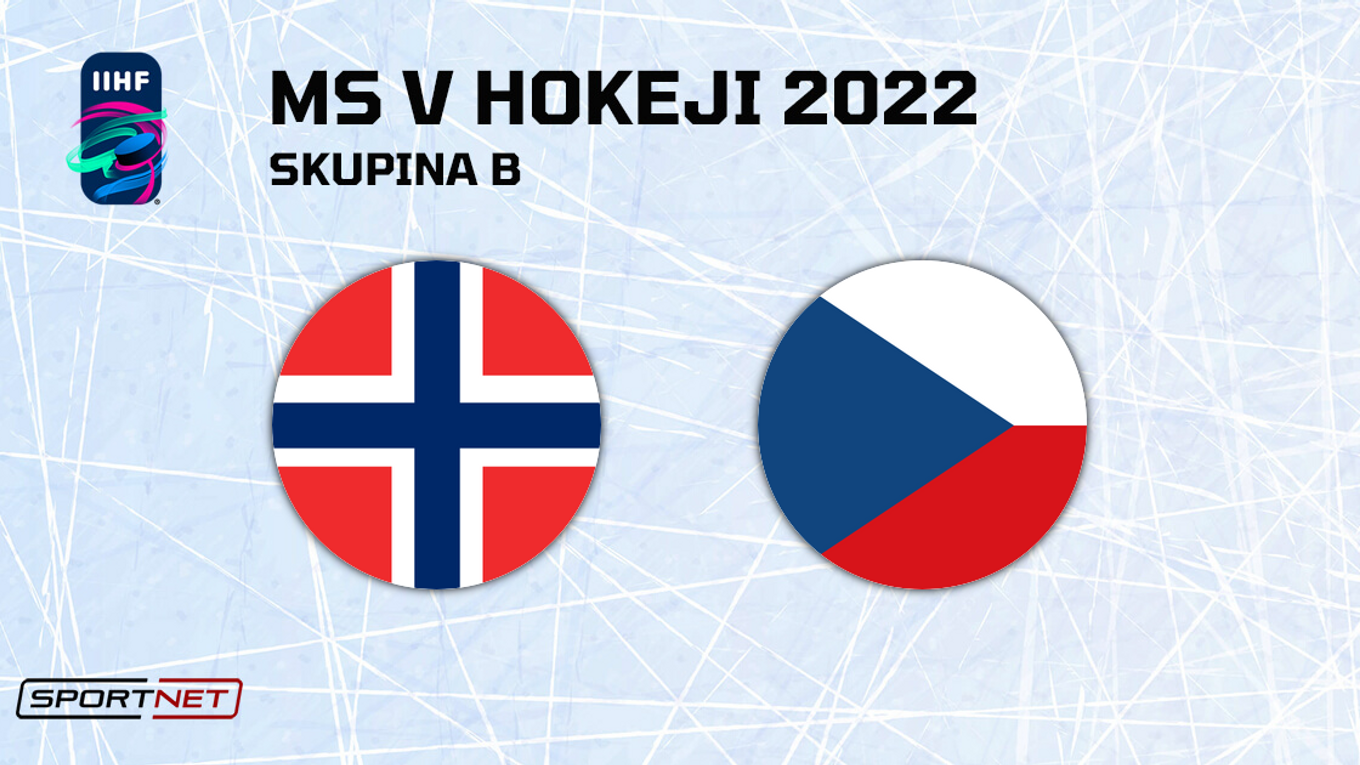 Nórsko - Česko, ONLINE prenos zo zápasu na MS v hokeji 2022.