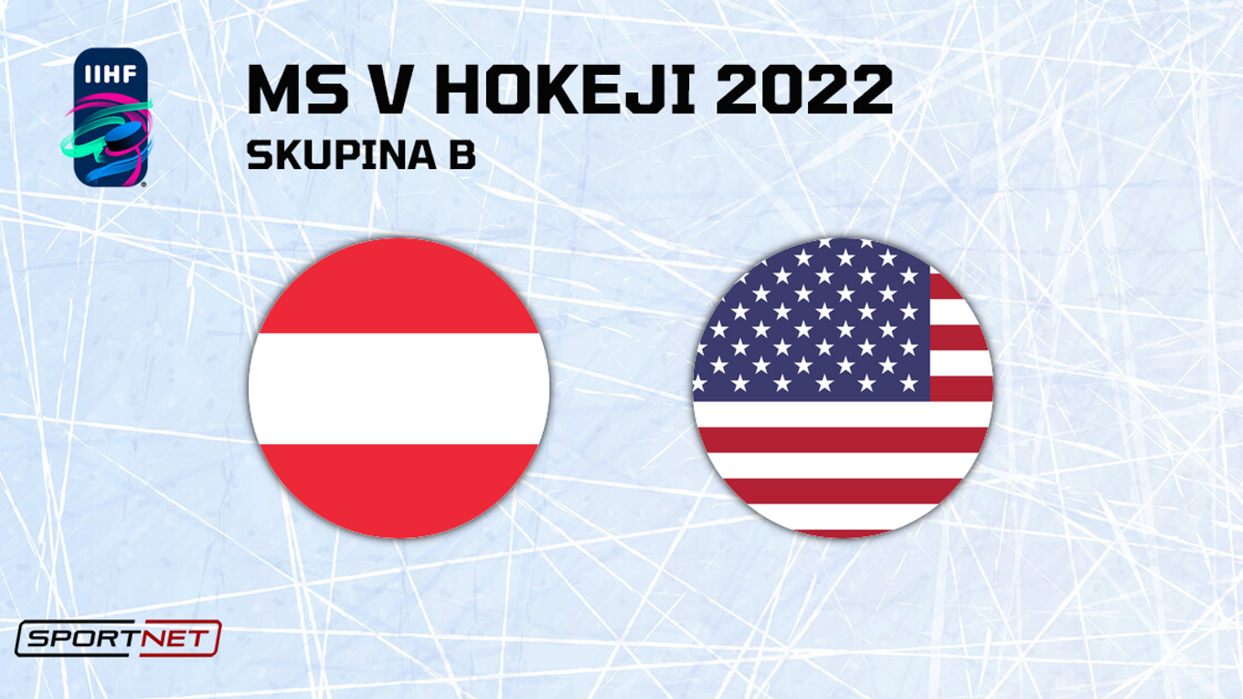 Rakúsko - USA, ONLINE prenos zo zápasu na MS v hokeji 2022.