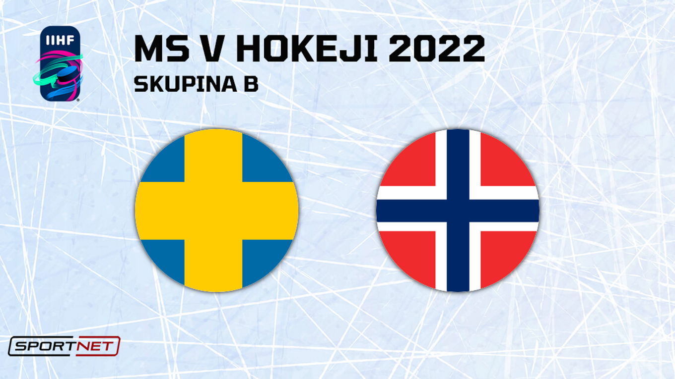 Švédsko - Nórsko, ONLINE prenos zo zápasu na MS v hokeji 2022.