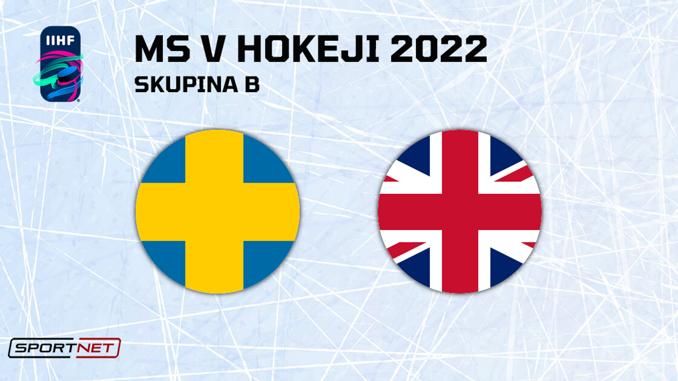 Švédsko - Veľká Británia, ONLINE prenos zo zápasu na MS v hokeji 2022.