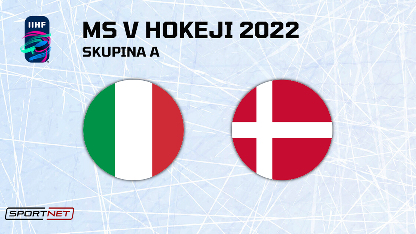 Taliansko - Dánsko, ONLINE prenos zo zápasu na MS v hokeji 2022.