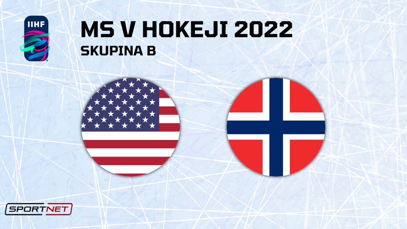 USA - Nórsko, ONLINE prenos zo zápasu na MS v hokeji 2022.