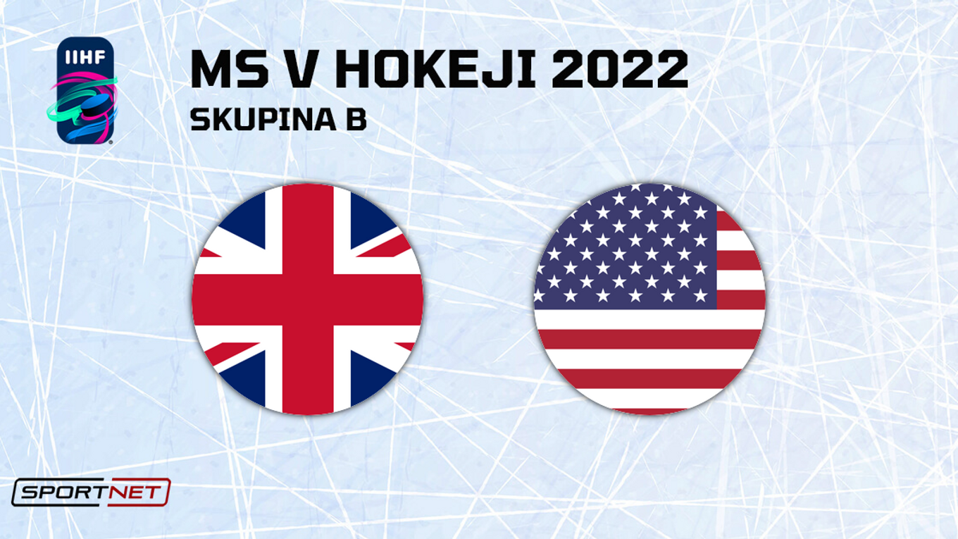 Veľká Británia - USA, ONLINE prenos zo zápasu na MS v hokeji 2022.