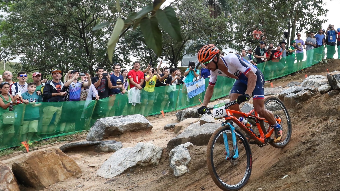 Peter Sagan na horskom bicykli na OH Rio 2016.