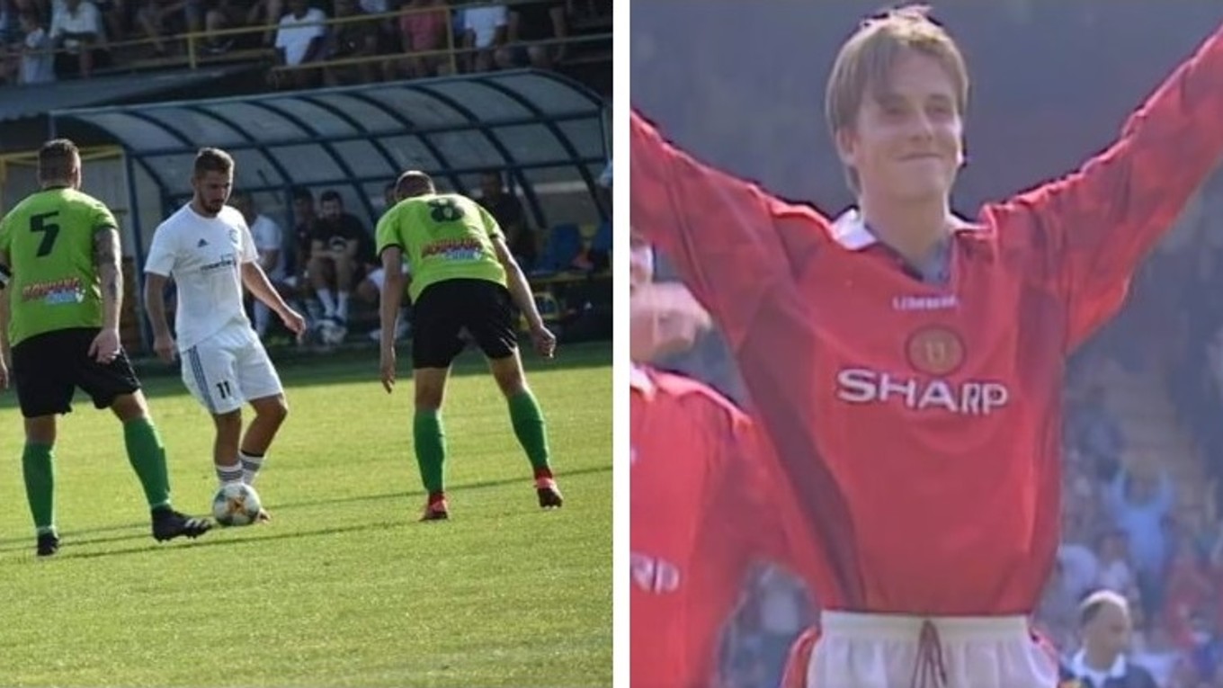 Zľava Marko Seman a David Beckham v roku 1996.