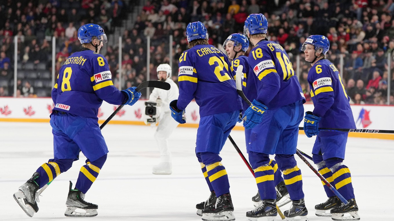 Švédski hokejisti do 20 rokov.