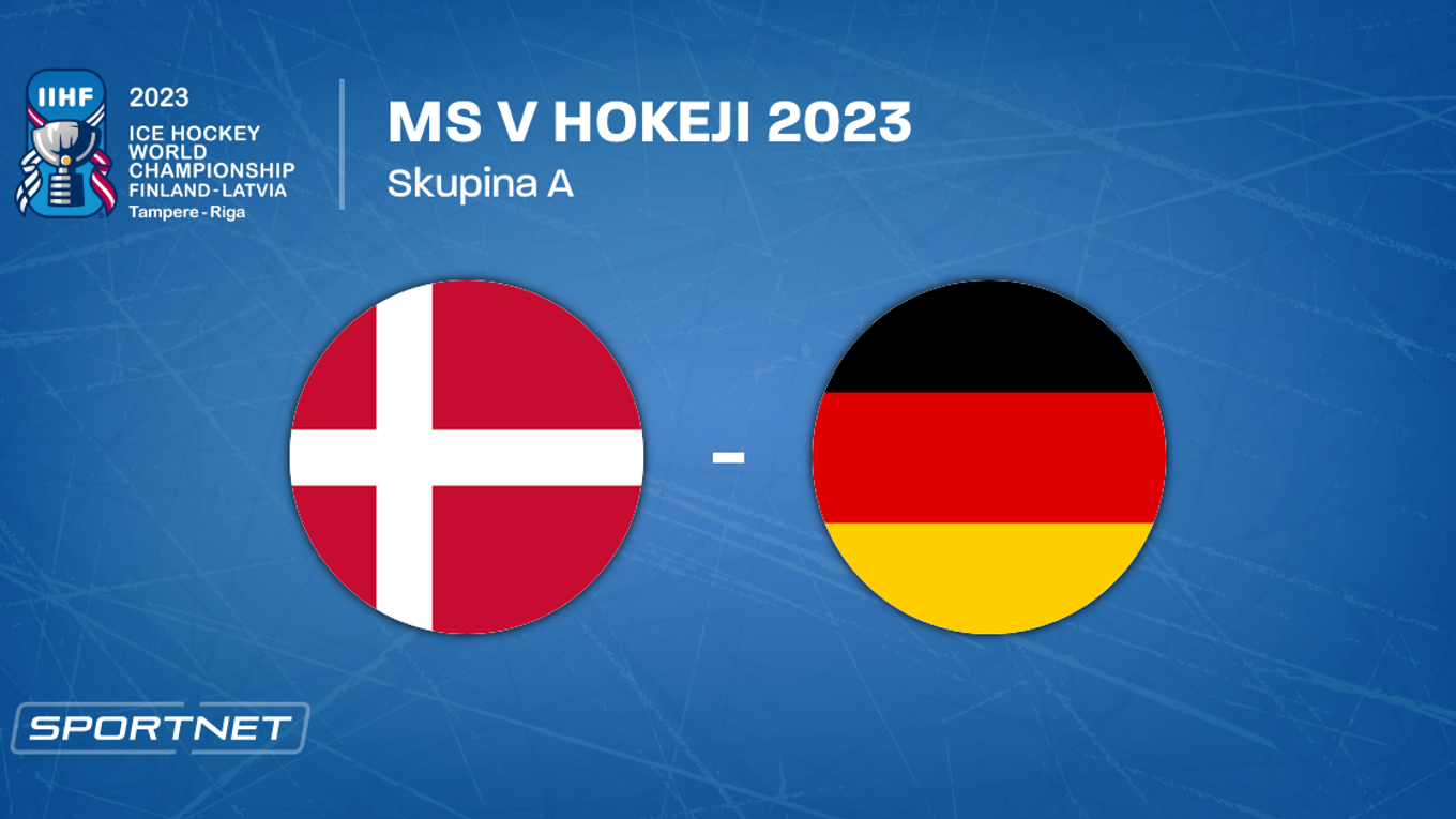 Dánsko - Nemecko, ONLINE prenos zo zápasu na MS v hokeji 2023 LIVE.