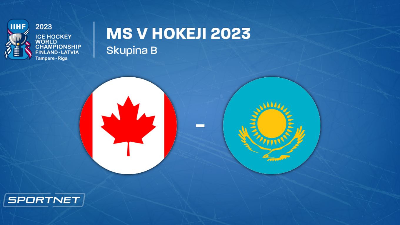 Kanada - Kazachstan, ONLINE prenos zo zápasu na MS v hokeji 2023 LIVE.