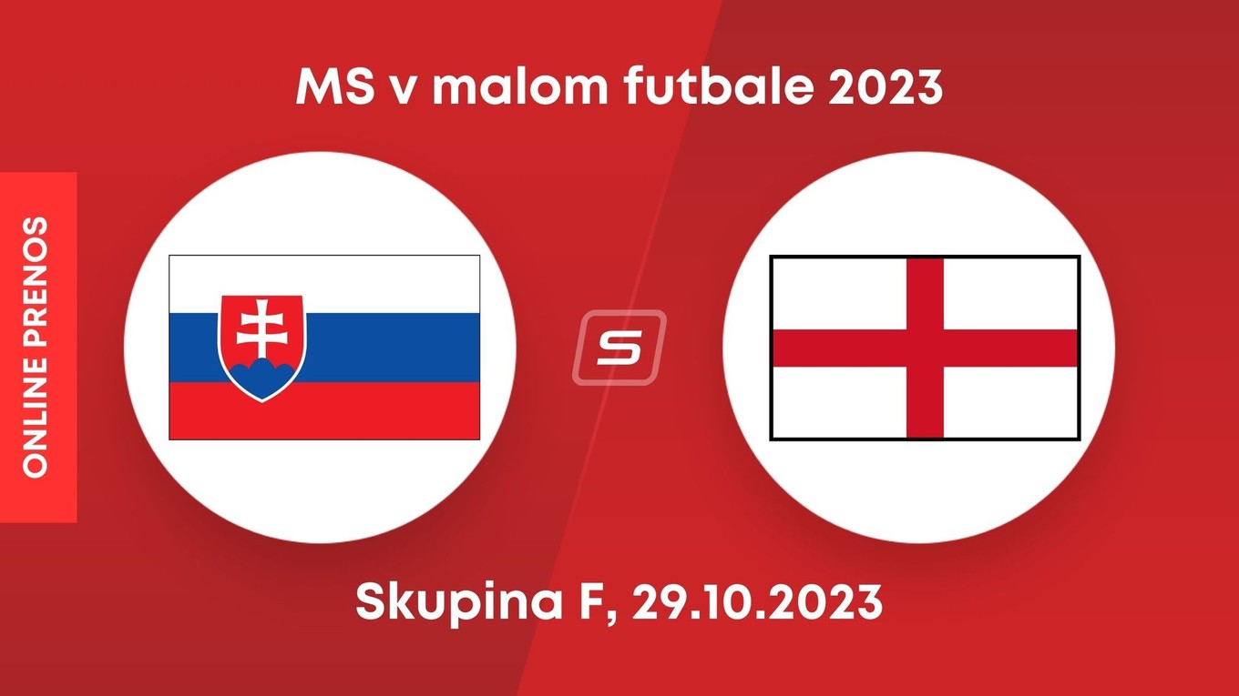 Slovensko vs. Anglicko: ONLINE prenos z MS v malom futbale 2023.