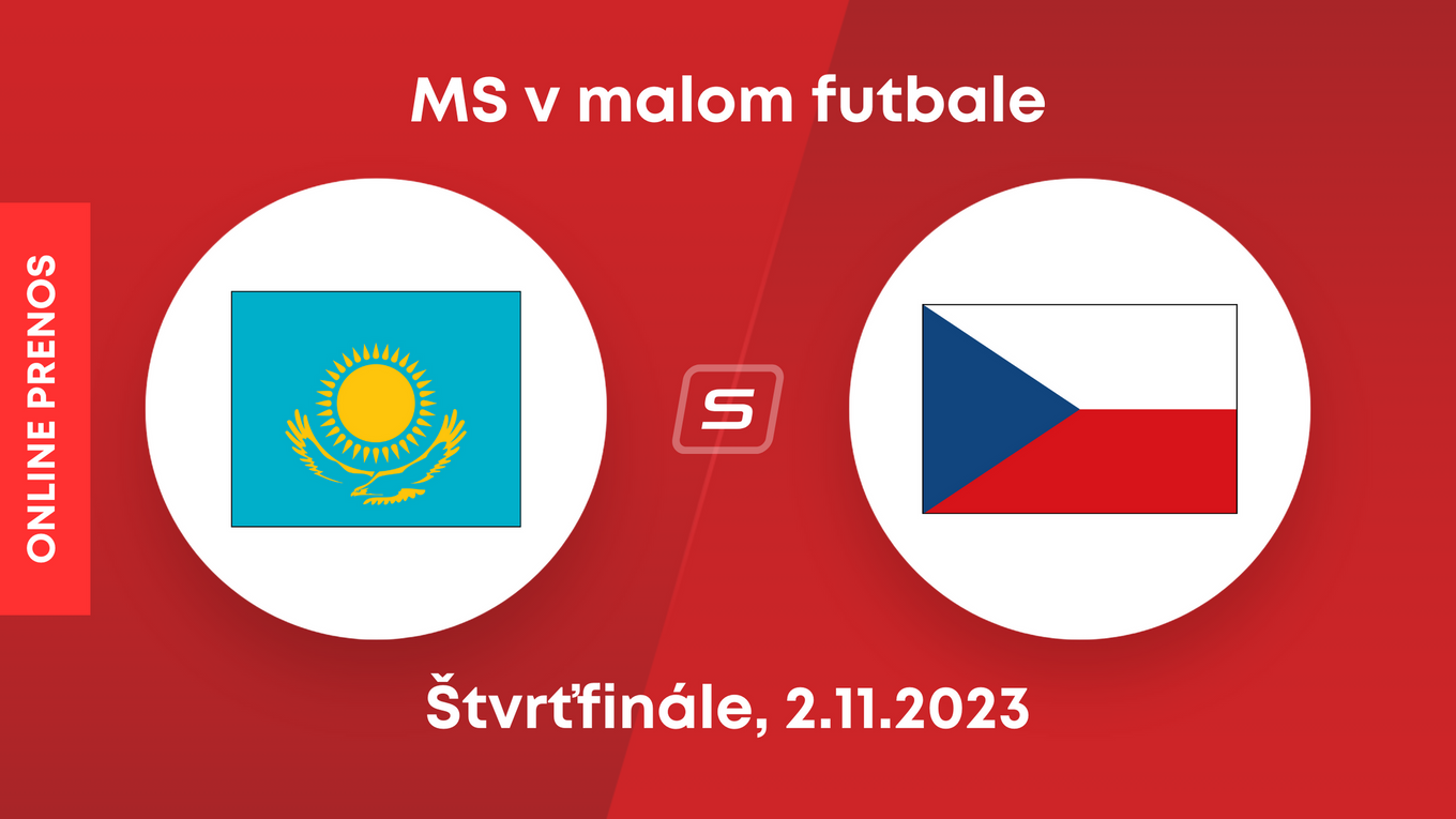 Kazachstan - Česko: ONLINE prenos zo štvrťfinále MS v malom futbale 2023.