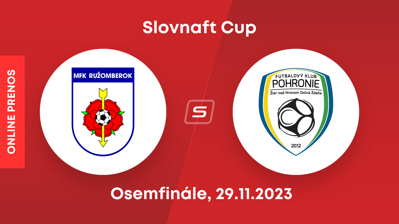 MFK Ružomberok - FK Pohronie: ONLINE prenos zo zápasu osemfinále Slovnaft Cupu.