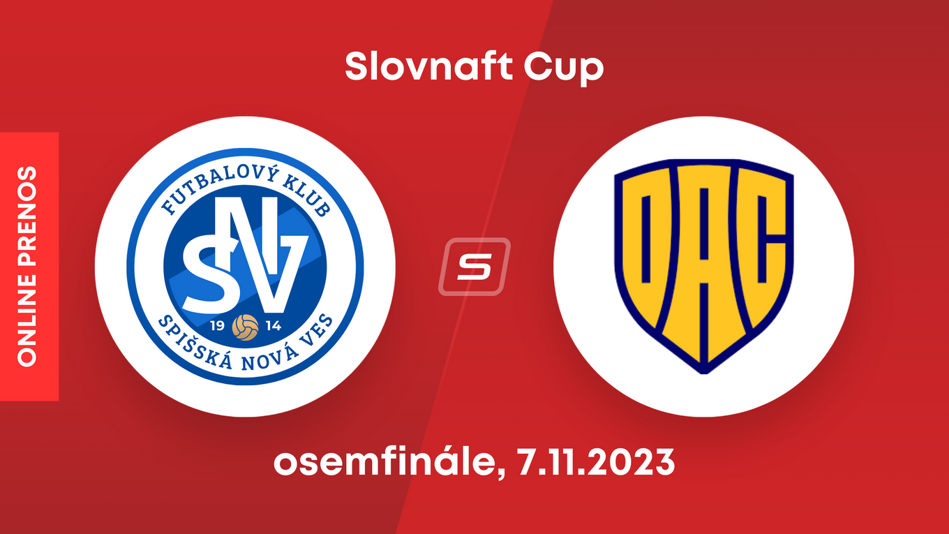 FK Spišská Nová Ves - DAC Dunajská Streda: ONLINE prenos zo zápasu osemfinále Slovnaft Cupu.