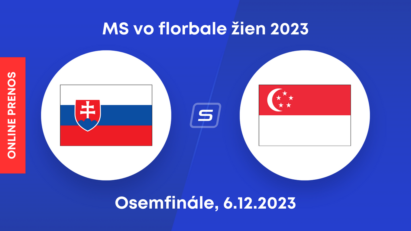 Slovensko - Singapur: ONLINE prenos z osemfinálového zápasu na MS vo florbale žien 2023.