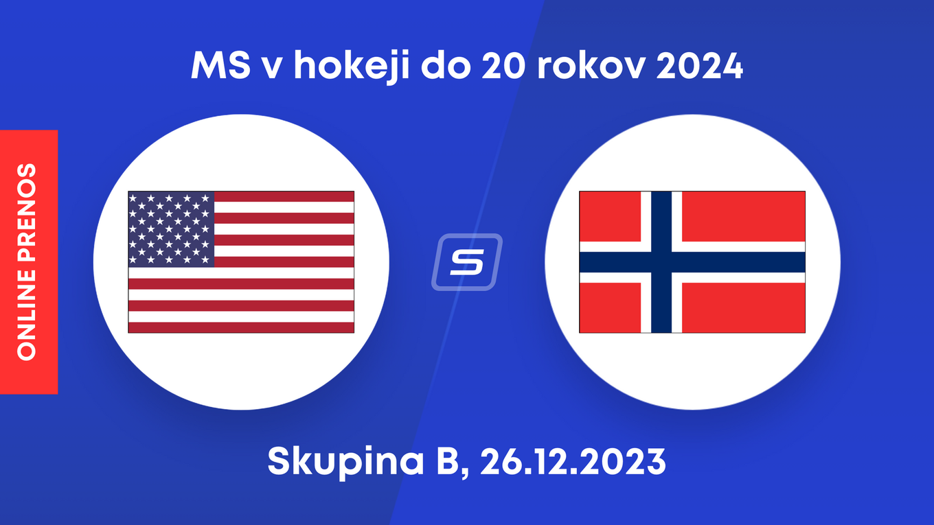 USA - Nórsko: ONLINE prenos zo zápasu skupiny B na MS v hokeji do 20 rokov 2024 (MS U20).