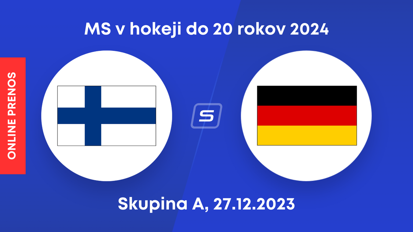Fínsko - Nemecko: ONLINE prenos zo zápasu skupiny A na MS v hokeji do 20 rokov 2024 (MS U20).