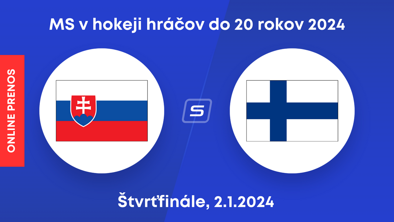 Slovensko - Fínsko: ONLINE prenos zo štvrťfinále na MS v hokeji do 20 rokov 2024 (MS U20).