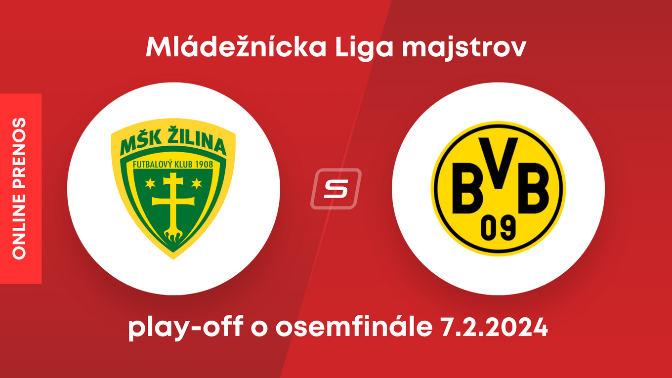 MŠK Žilina - Borussia Dortmund: ONLINE prenos z mládežníckej Ligy majstrov.