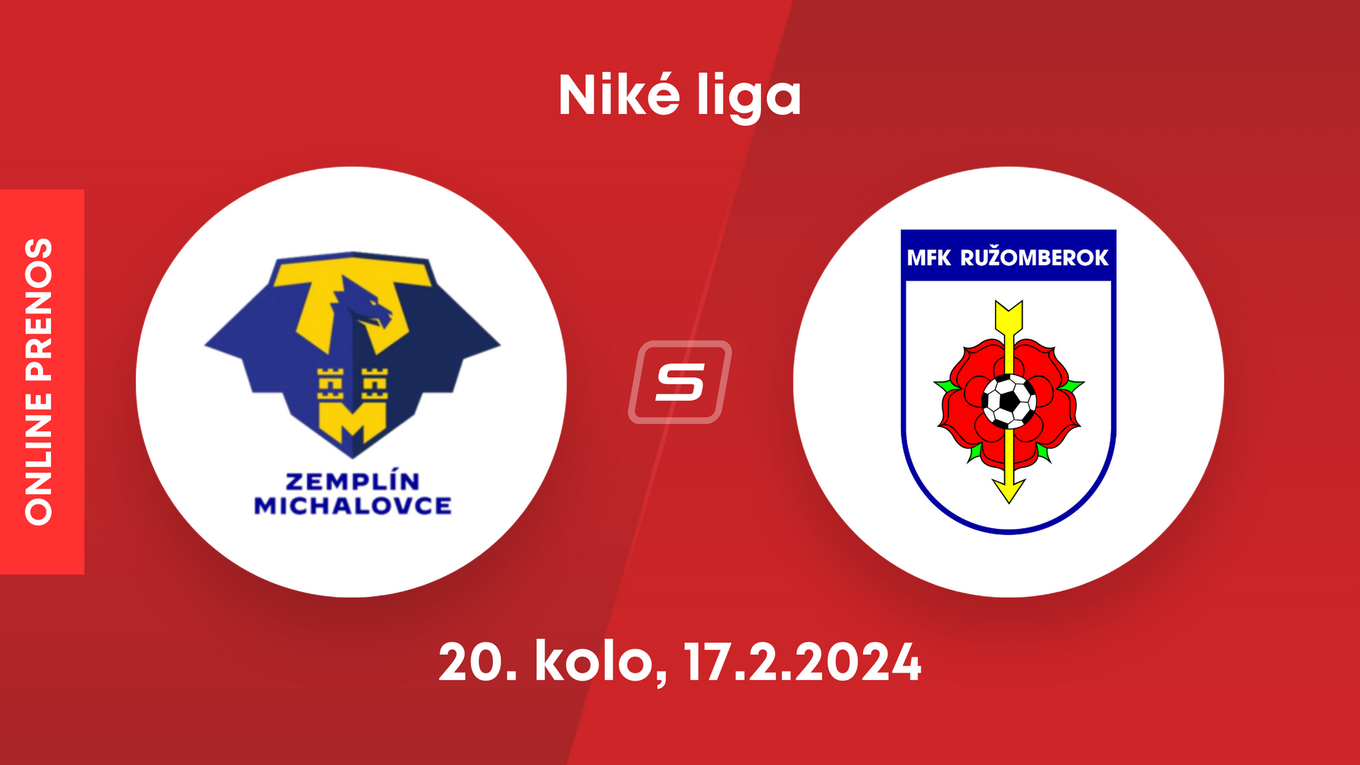 MFK Zemplín Michalovce - MFK Ružomberok: ONLINE prenos zo zápasu 20. kola Niké ligy.