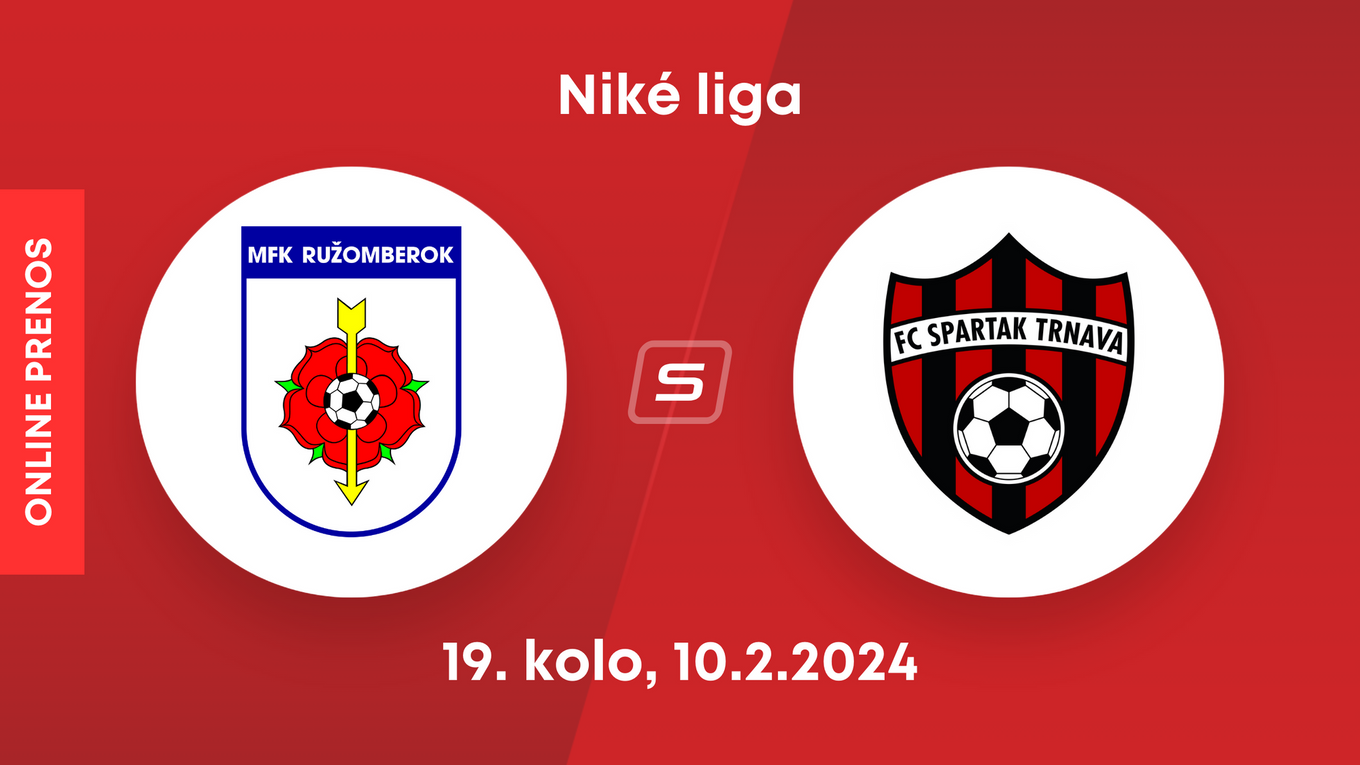 MFK Ružomberok - FC Spartak Trnava: ONLINE prenos zo zápasu 19. kola Niké ligy.
