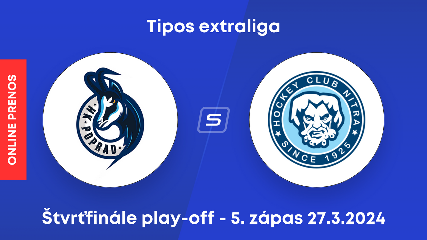 HK Poprad - HK Nitra: ONLINE prenos z 5. zápasu štvrťfinále play-off Tipos extraligy.
