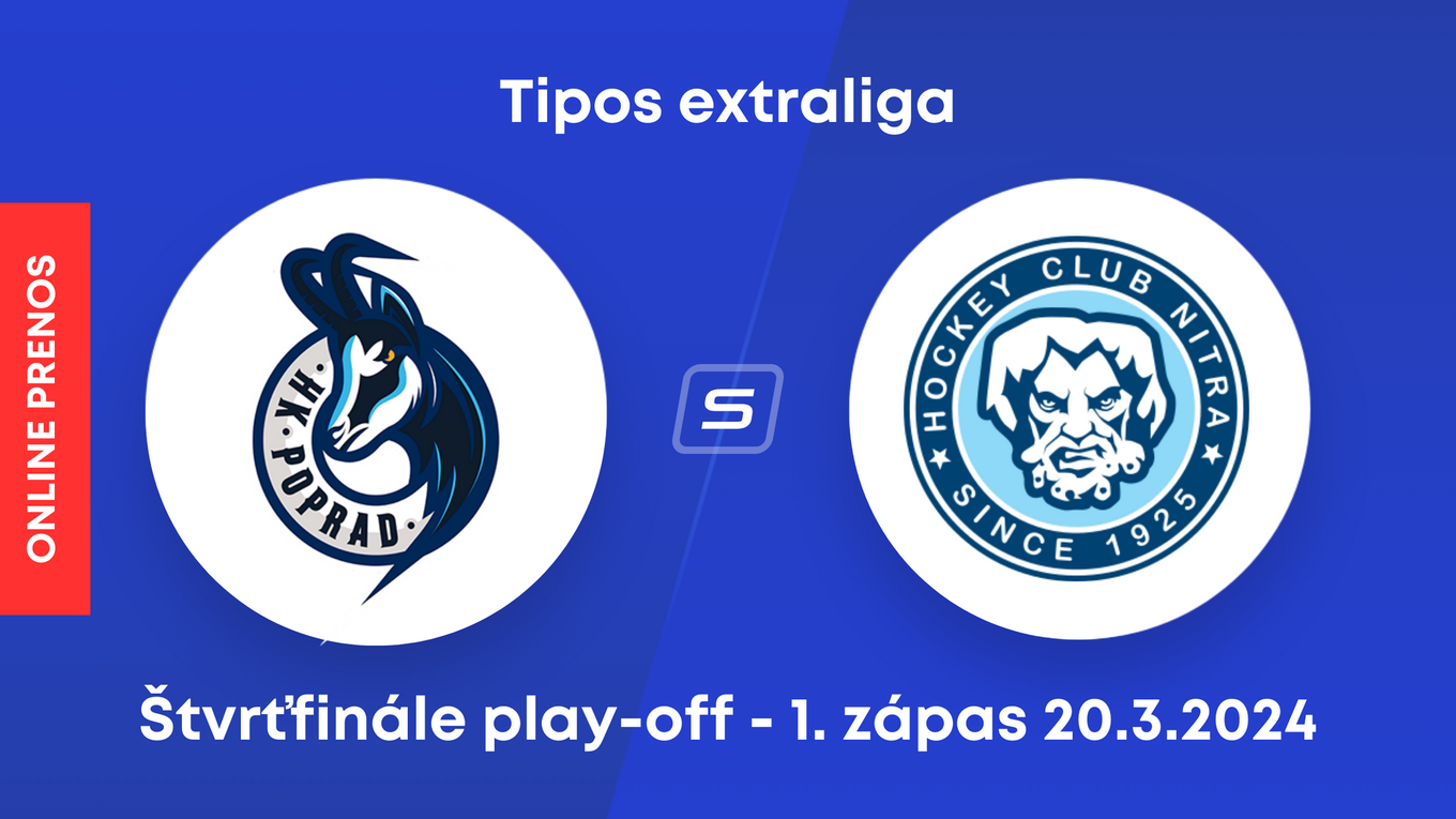 HK Poprad - HK Nitra: ONLINE prenos z 1. zápasu štvrťfinále play-off Tipos extraligy.