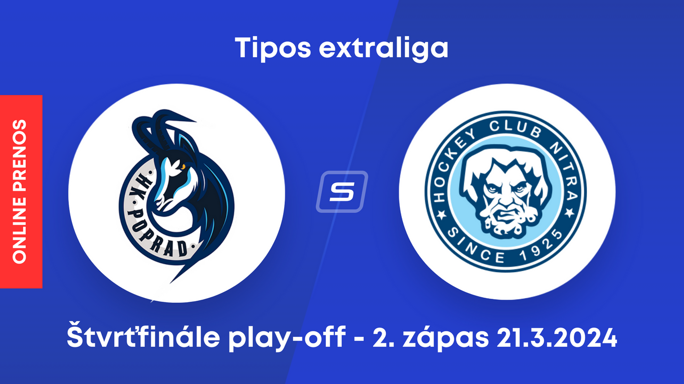 HK Poprad - HK Nitra: ONLINE prenos z 2. zápasu štvrťfinále play-off Tipos extraligy.