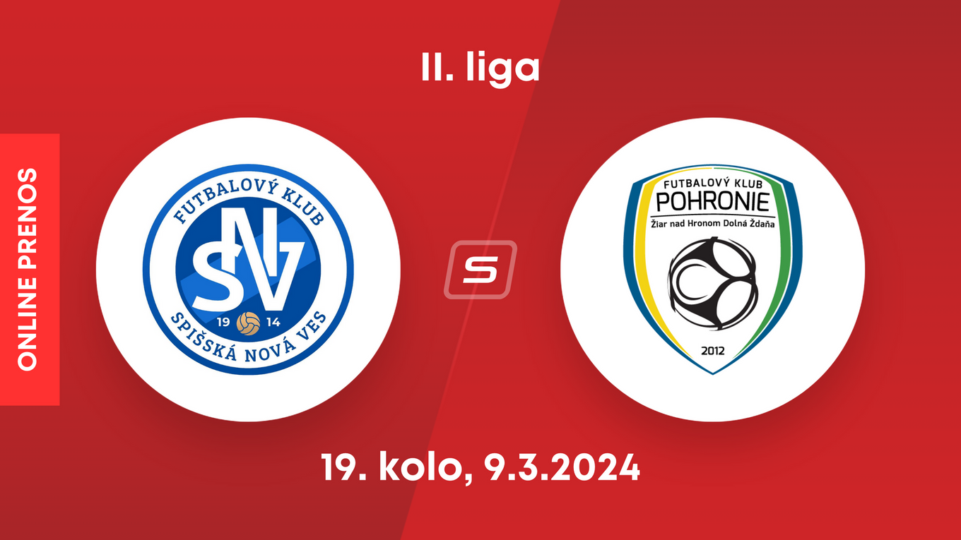 FK Spišská Nová Ves - FK Pohronie: ONLINE prenos zo zápasu 19. kola II. ligy.