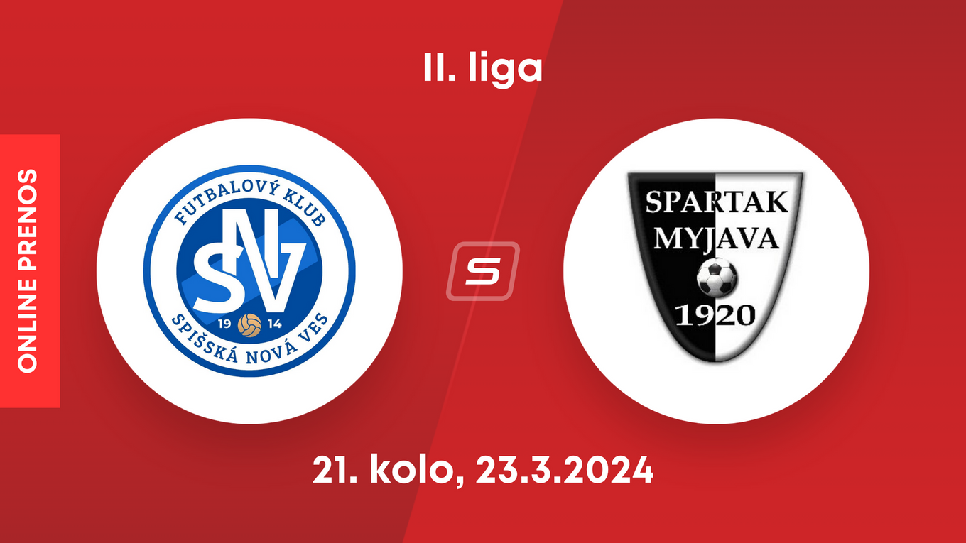 FK Spišská Nová Ves - Spartak Myjava: ONLINE prenos zo zápasu 21. kola II. ligy.