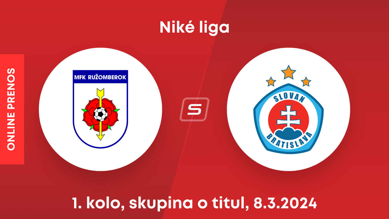 MFK Ružomberok - ŠK Slovan Bratislava: ONLINE prenos zo zápasu 1. kola skupiny o titul Niké ligy.