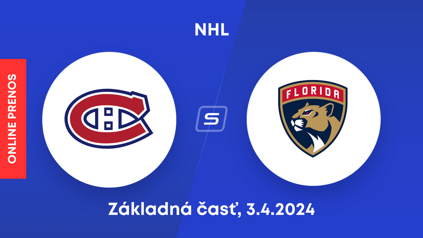 Montreal Canadiens - Florida Panthers: ONLINE prenos zo zápasu základnej časti NHL. Nechýba ani Juraj Slafkovský.